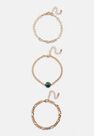 Missguided - Gold Look Green Stone Mix Chain Bracelet 3 Pack Missguided - Gold Look Green Stone Mix Chain Bracelet 3 Pack