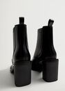 Mango - black Elastic panels leather ankle boots Mango - black Elastic panels leather ankle boots