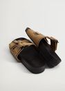 Mango - medium brown Leather straps sandals, Women Mango - medium brown Leather straps sandals, Women