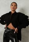 Missguided - Black Cord Button Down Puff Sleeve Shirt Missguided - Black Cord Button Down Puff Sleeve Shirt