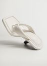 Mango - white Quilted heeled leather sandals Mango - white Quilted heeled leather sandals