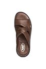 AM SHOE - Brown Criss Cross Slide Sandals, Men AM SHOE - Brown Criss Cross Slide Sandals, Men