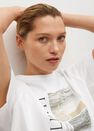 Mango - white Printed cotton-blend T-shirt, Women Mango - white Printed cotton-blend T-shirt, Women