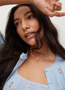 Mango - Lt-Pastel Blue Flowers Knit Cardigan, Women Mango - Lt-Pastel Blue Flowers Knit Cardigan, Women