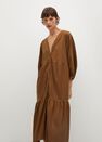 Mango - medium brown Fluted hem dress Mango - medium brown Fluted hem dress