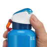 QUECHUA - Hiking water bottle 900 with snap-on lid w. integral straw 0.6 l -blue aluminium QUECHUA - Hiking water bottle 900 with snap-on lid w. integral straw 0.6 l -blue aluminium