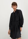Mango - black Pleated satin dress Mango - black Pleated satin dress