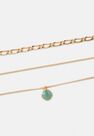Missguided - Gold Gold Look Curb Chain Multirow Jade Stone Necklace Missguided - Gold Gold Look Curb Chain Multirow Jade Stone Necklace
