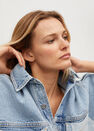 Mango - open blue Oversized overshirt with denim panels Mango - open blue Oversized overshirt with denim panels