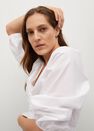 Mango - natural white Cotton blouse with ruched detail Mango - natural white Cotton blouse with ruched detail