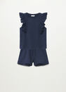 Mango - navy Embroidered cotton short pyjamas Mango - navy Embroidered cotton short pyjamas