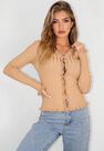 Missguided - Camel Frill Knit Top Missguided - Camel Frill Knit Top