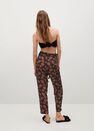 Mango - black Flowy printed trousers, Women Mango - black Flowy printed trousers, Women