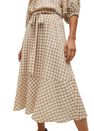 Mango - light beige Ruffled checked skirt Mango - light beige Ruffled checked skirt