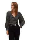Mango - black Printed draped detail blouse Mango - black Printed draped detail blouse