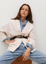 Mango - light beige Textured cotton-blend jacket Mango - light beige Textured cotton-blend jacket