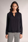 Salsa Jeans - Black Jersey blouse in pleated fabric Salsa Jeans - Black Jersey blouse in pleated fabric