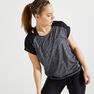 DOMYOS - M/L Women's Cardio Fitness T-Shirt 120 - /Printed, Dark Blue DOMYOS - M/L Women's Cardio Fitness T-Shirt 120 - /Printed, Dark Blue