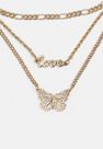 Missguided - Gold Filigree Butterfly Layered Necklace Missguided - Gold Filigree Butterfly Layered Necklace