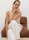 Mango - white Pleat detail trousers, Women Mango - white Pleat detail trousers, Women