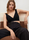 Mango - black Bow knit top, Women Mango - black Bow knit top, Women