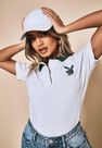 Missguided - Grey Playboy X Missguided Marl Varsity Polo Bodysuit Missguided - Grey Playboy X Missguided Marl Varsity Polo Bodysuit