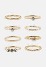 Missguided - Gold Gold Look Thin Band Rings 8 Pack Missguided - Gold Gold Look Thin Band Rings 8 Pack