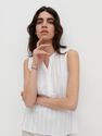 Reserved - Ivory Sleeveless Cotton Blouse, Women Reserved - Ivory Sleeveless Cotton Blouse, Women