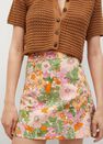 Mango - orange Floral print miniskirt, Women Mango - orange Floral print miniskirt, Women