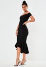 Missguided - Black Bardot Fishtail Bodycon Midi Dress Missguided - Black Bardot Fishtail Bodycon Midi Dress
