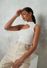 Missguided - White Grown On Neck Cut Out Asymmetric Top Missguided - White Grown On Neck Cut Out Asymmetric Top