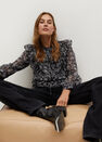 Mango - black Ruffled floral blouse Mango - black Ruffled floral blouse