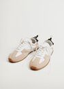 Mango - lt pastel brown Leather mixed sneakers, Women Mango - lt pastel brown Leather mixed sneakers, Women