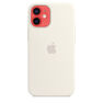 APPLE - Apple Silicone Case White with MagSafe for iPhone 12 Mini APPLE - Apple Silicone Case White with MagSafe for iPhone 12 Mini
