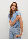 Mango - medium blue Knit cotton polo shirt Mango - medium blue Knit cotton polo shirt