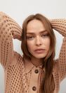 Mango - lt pastel brown Cotton crochet cardigan Mango - lt pastel brown Cotton crochet cardigan