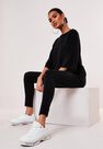 Missguided - Black Black Ribbed Oversized T Shirt And Leggings Co Ord Set Missguided - Black Black Ribbed Oversized T Shirt And Leggings Co Ord Set