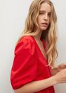 Mango - red Frill cotton dress, Women Mango - red Frill cotton dress, Women