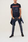 Salsa Jeans - Navy Textured Crew Neck T-Shirt Salsa Jeans - Navy Textured Crew Neck T-Shirt