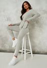 Missguided - Grey Rib T Shirt And Leggings Co Ord Set Missguided - Grey Rib T Shirt And Leggings Co Ord Set