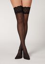 Calzedonia - BLACK Lace Frill 30 Denier Sheer Hold-Ups Calzedonia - BLACK Lace Frill 30 Denier Sheer Hold-Ups