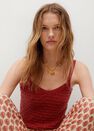 Mango - red Knitted cropped top, Women Mango - red Knitted cropped top, Women