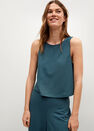 Mango - dark blue Flowy crop top Mango - dark blue Flowy crop top