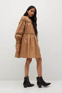 Mango - medium brown Organic cotton puffed dress Mango - medium brown Organic cotton puffed dress