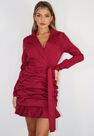 Missguided - Pink Raspberry Frill Hem Ruched Blazer Dress Missguided - Pink Raspberry Frill Hem Ruched Blazer Dress