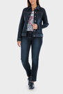 Punt Roma - Fuchsia topstitch denim trousers Punt Roma - Fuchsia topstitch denim trousers