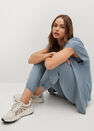 Mango - medium blue Ruched-detail trousers Mango - medium blue Ruched-detail trousers