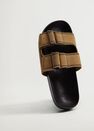 Mango - medium brown Leather straps sandals, Women Mango - medium brown Leather straps sandals, Women