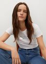 Mango - White Logo Print Cotton T-Shirt, Women Mango - White Logo Print Cotton T-Shirt, Women
