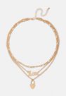 Missguided - Gold Look Love Heart Multirow Necklace, Women Missguided - Gold Look Love Heart Multirow Necklace, Women